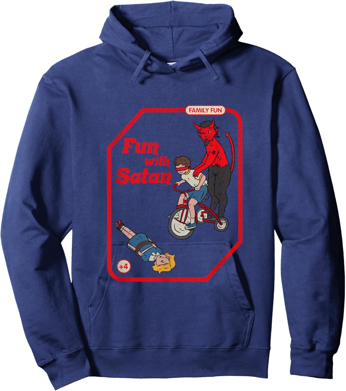 Fun With Satan Vintage Childgame Horror Goth Punk Premium Hoodie - Hoodie | Navy