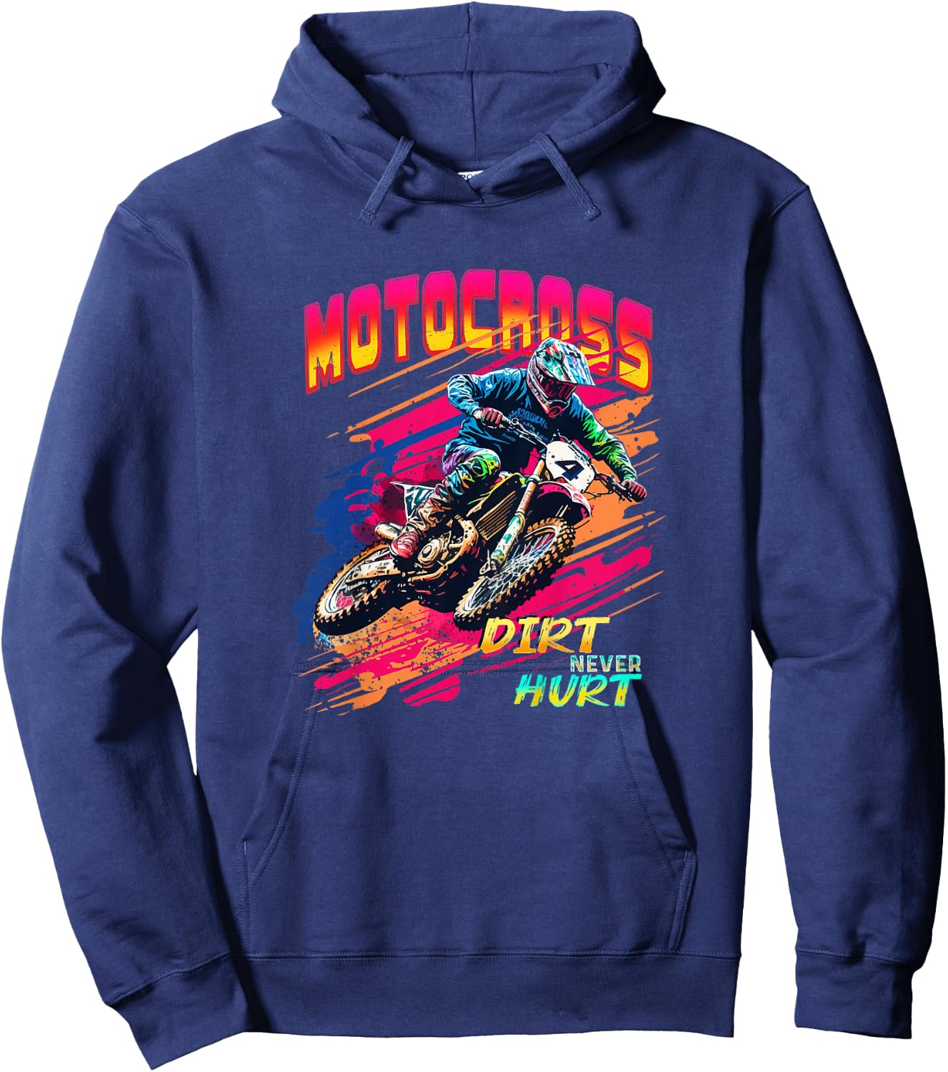 Motocross Supercross Race Dirt Bike Racing Dirt Never Hurt Hoodie - Hoodie | Navy
