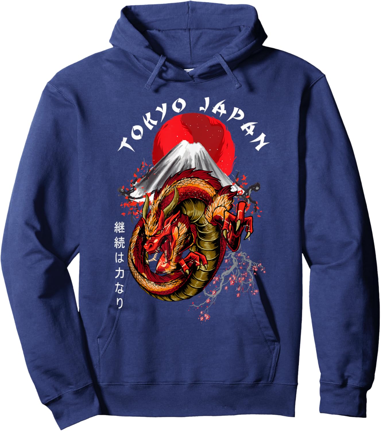 Traditional Japanese Dragon Art Japan Hoodie - Hoodie | Navy