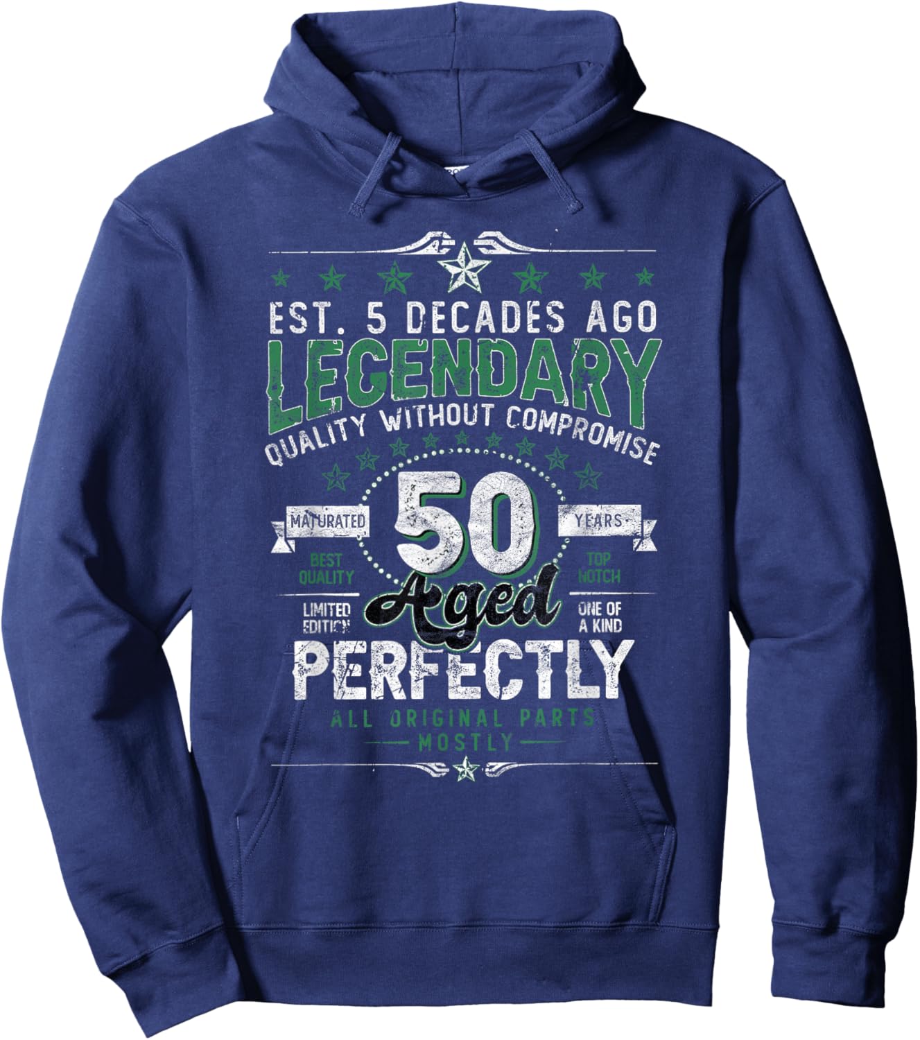 Vintage Legendary 50 Years Old Aged Perfectly 50th Birthday Hoodie - Hoodie | Navy