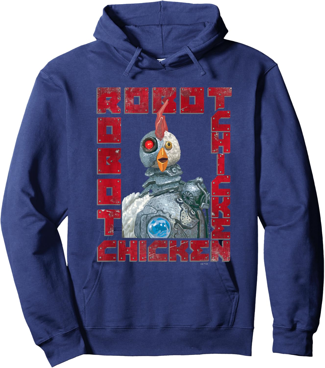 Robot Chicken Classic Mascot Metal Frame Vintage Portrait Hoodie - Hoodie | Navy