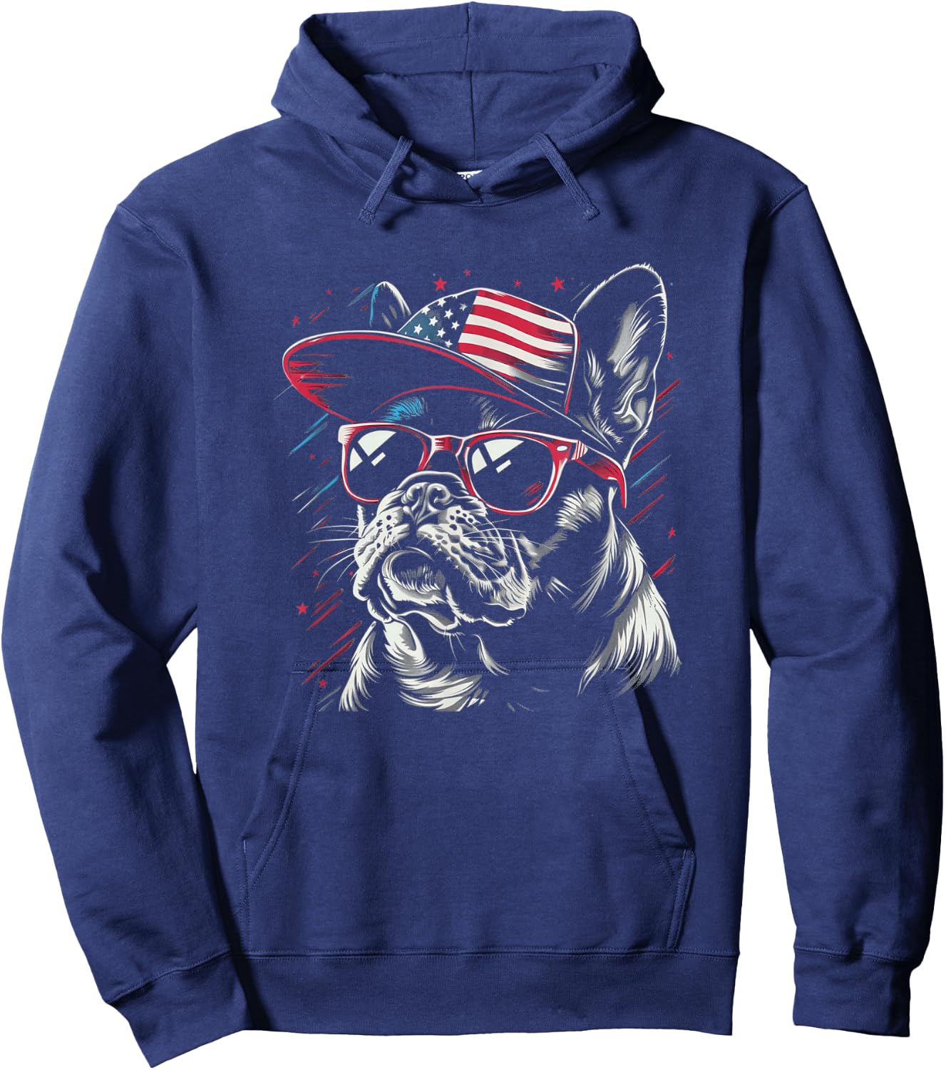 Funny 4th of July French Bulldog Dog Lover Frenchie Hoodie - Hoodie | Navy
