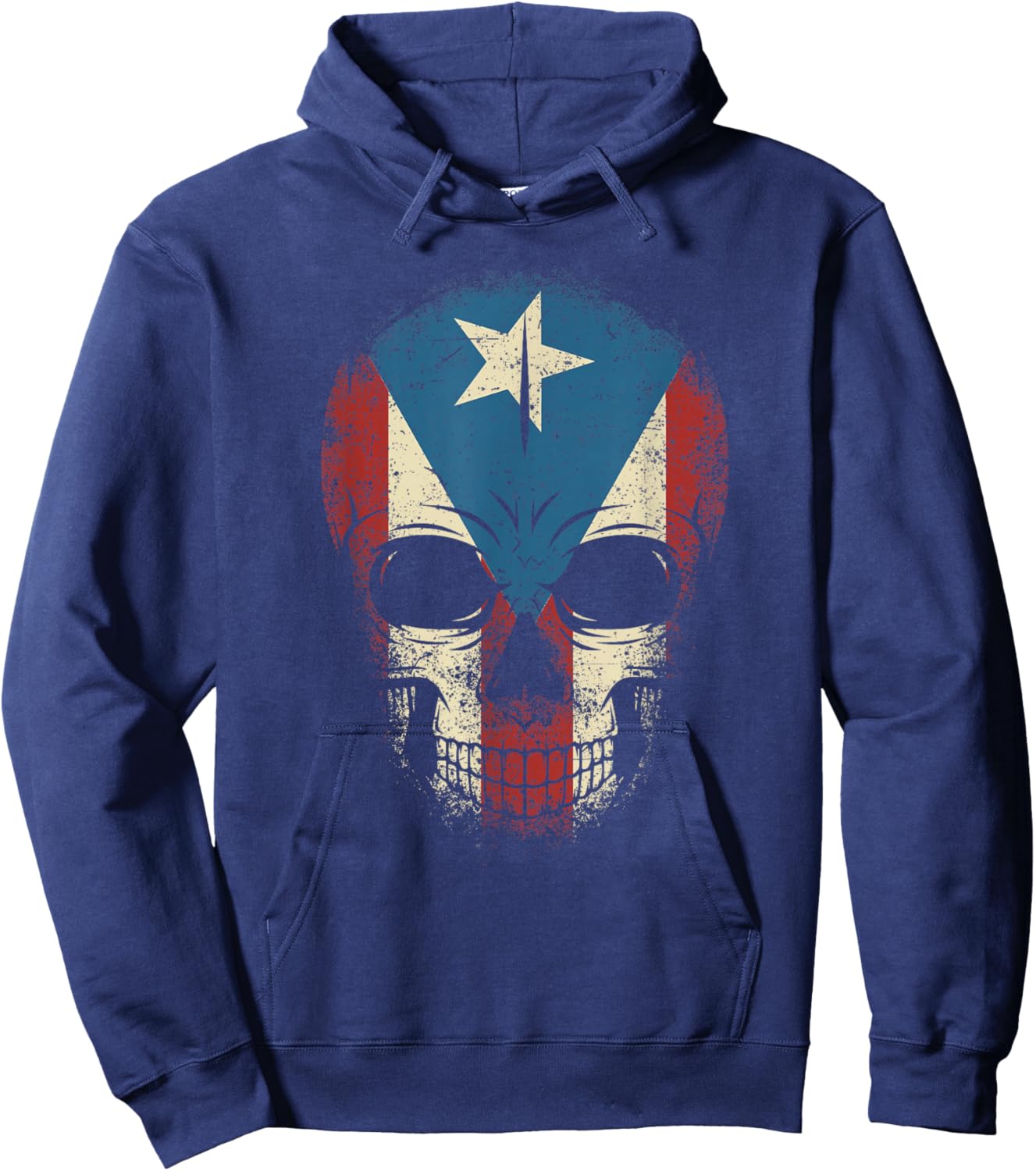 Puerto Rico Skull Shirt Men Boy Papi Pride Puerto Rican Flag Hoodie - Hoodie | Navy