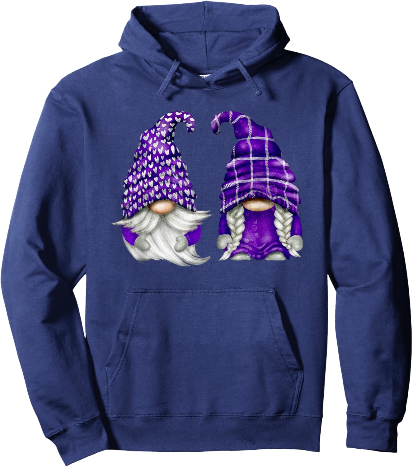Purple Gnome Spring Aesthetic and Summer Lavender Hoodie - Hoodie | Navy