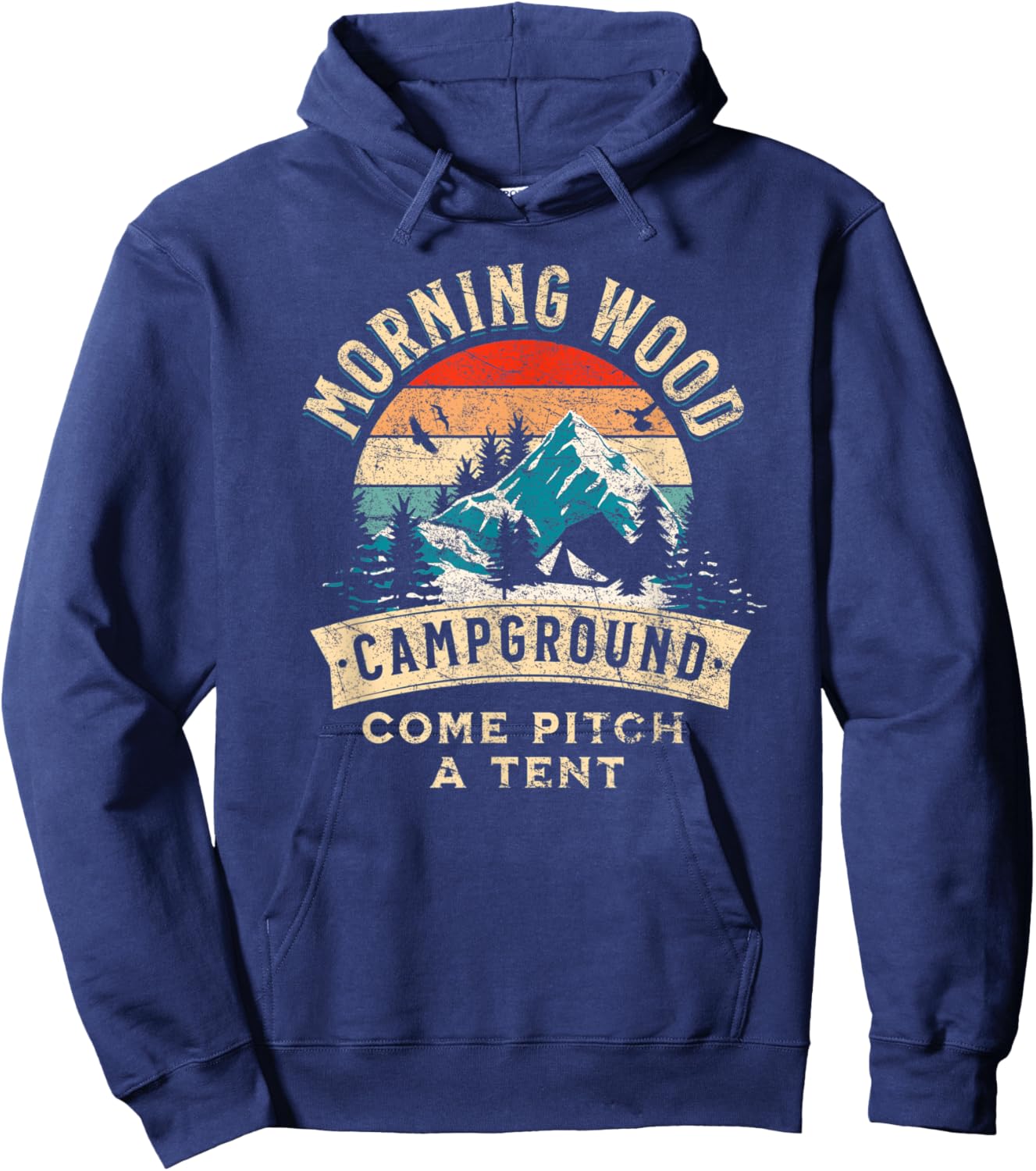 Funny Camping Tent Morning Woods Campground Funny Camping Hoodie - Hoodie | Navy