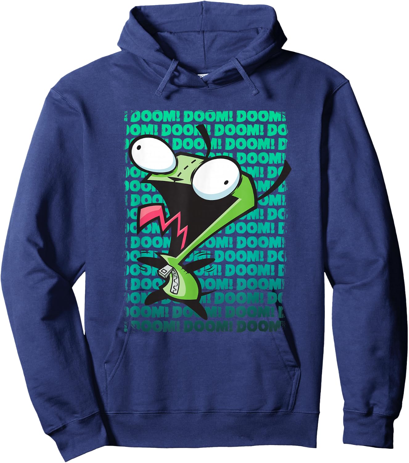Invader Zim Doom! Doom! Doom! Screaming Gir Gradient Poster Hoodie - Hoodie | Navy