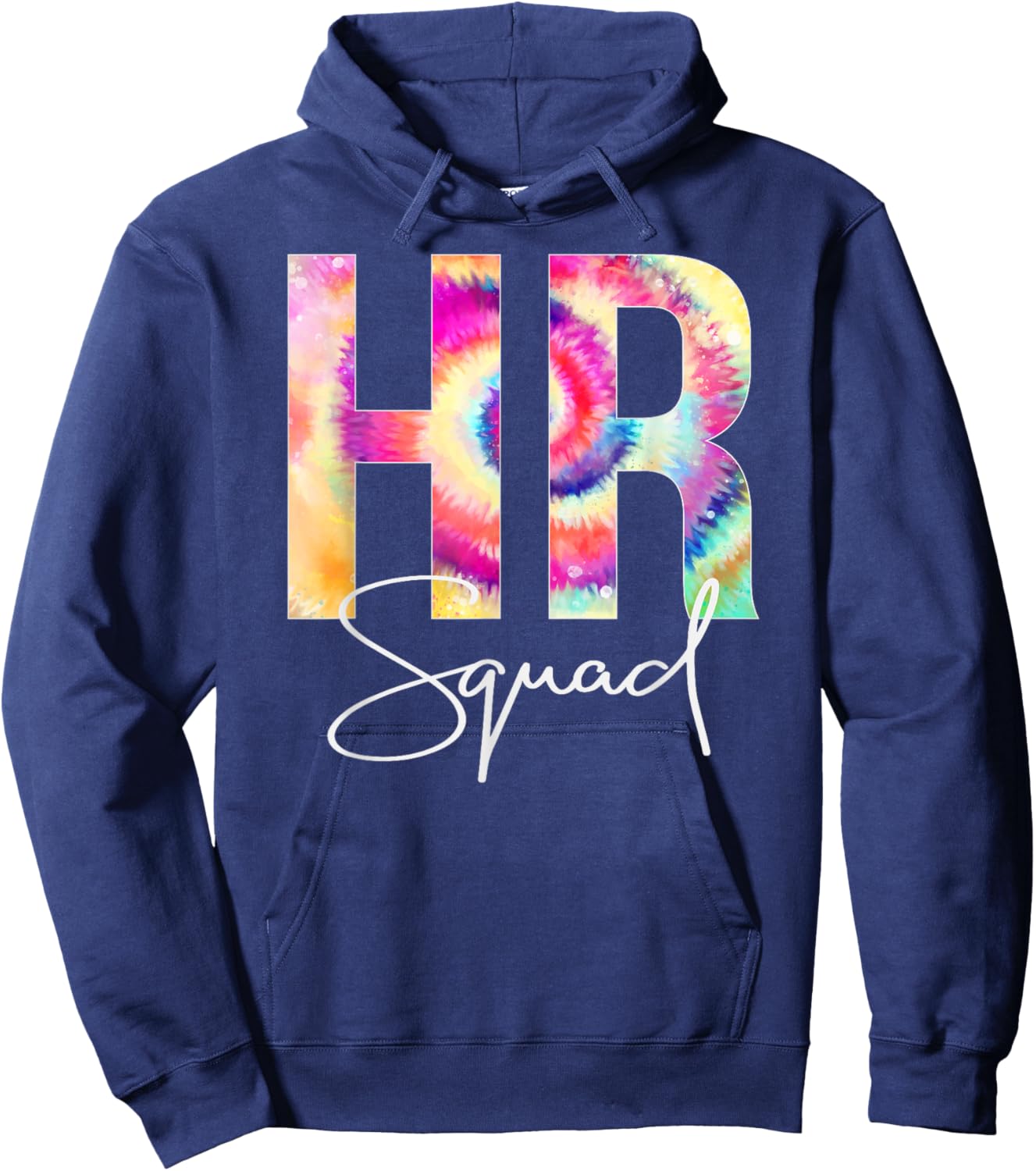 HR Squad Tie Dye Back to School Women Appreciation Hoodie - Hoodie | Navy