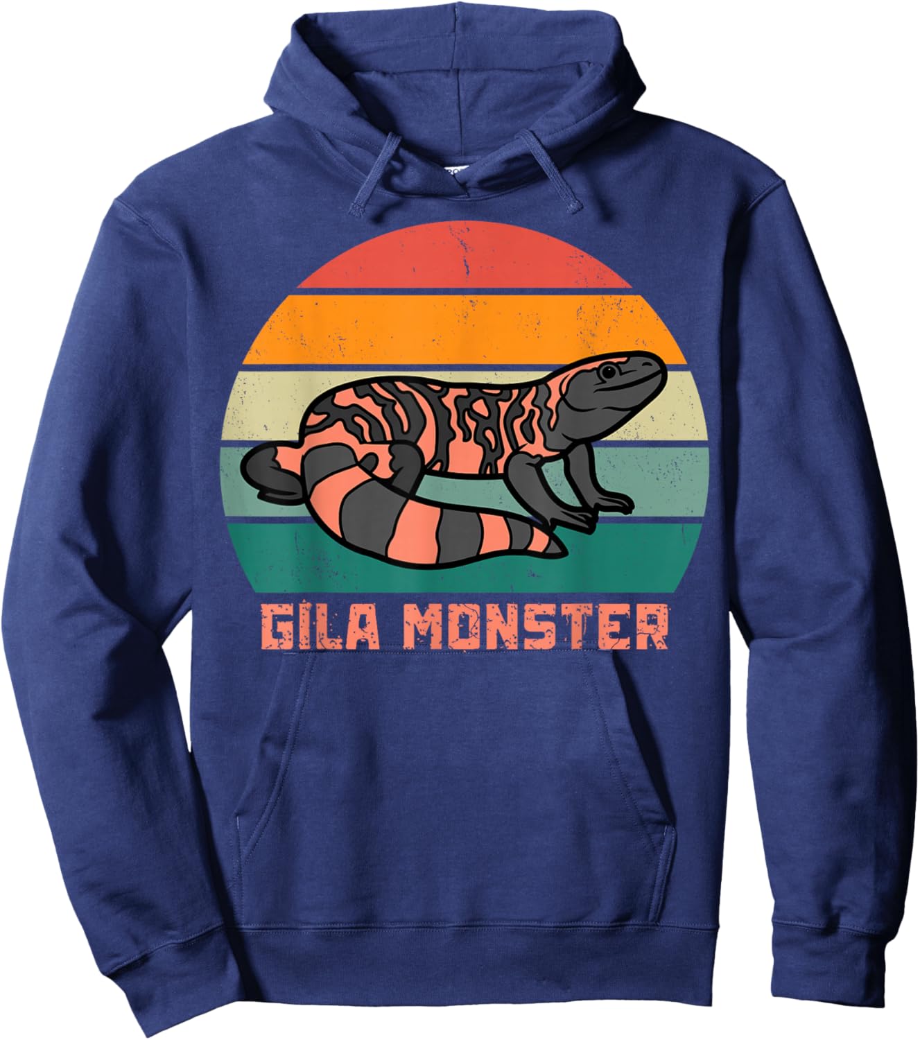 Gila Monster Vintage Sunset, Gila Monster Hoodie - Hoodie | Navy