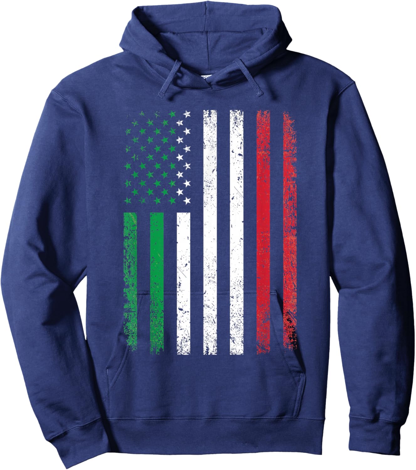 Italy USA Flag 4th of July Patriotic American Italian Flag Hoodie - Hoodie | Navy