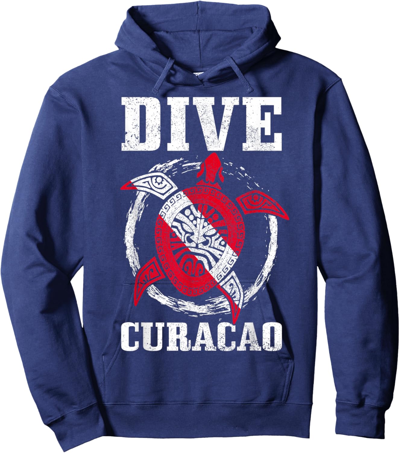 Curacao Sea Turtle Diving Flag Hoodie - Hoodie | Navy