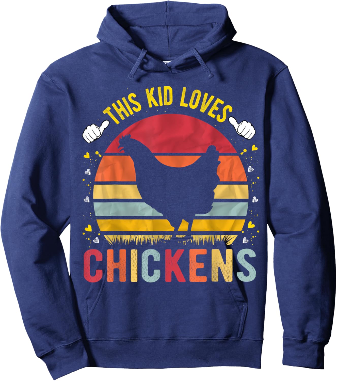 This Kid Loves Chickens Boys and Girls Chicken Gift Hoodie - Hoodie | Navy
