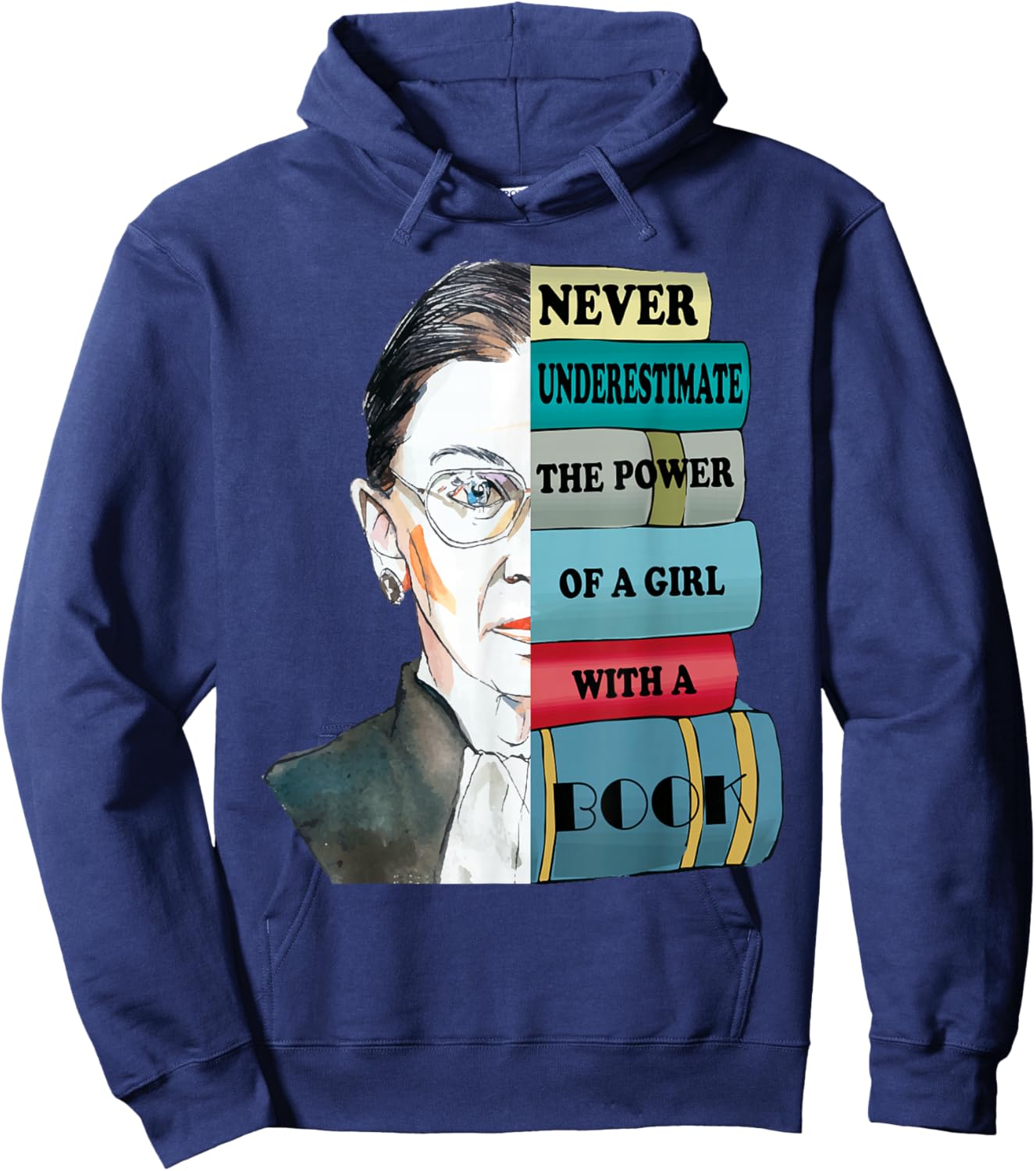 Ruth Bader Ginsburg Costume Top Liberal Feminists Kids Women Small Hoodie - Hoodie | Navy