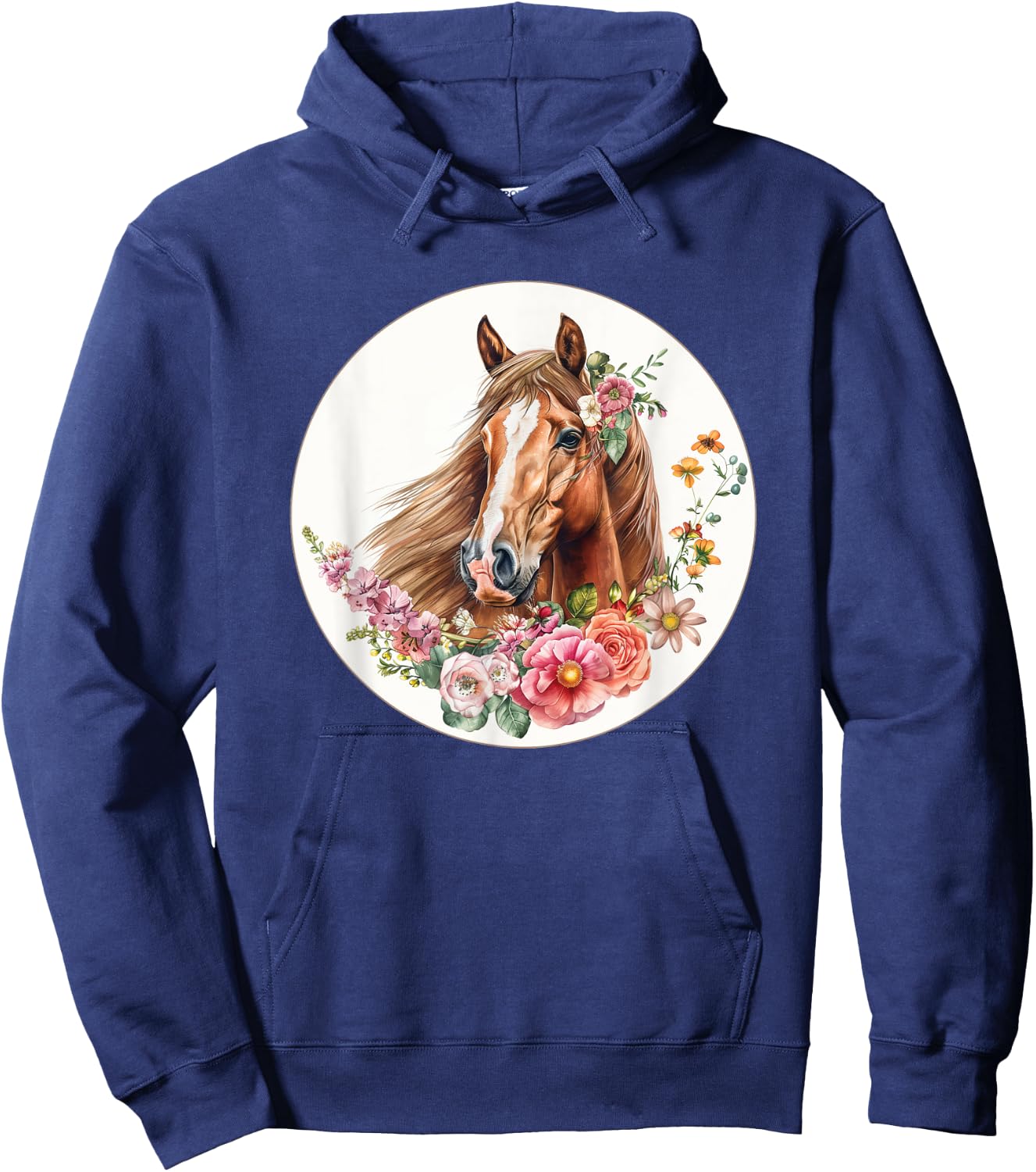 Flower Horse Equestrian Riding Hoodie - Hoodie | Navy