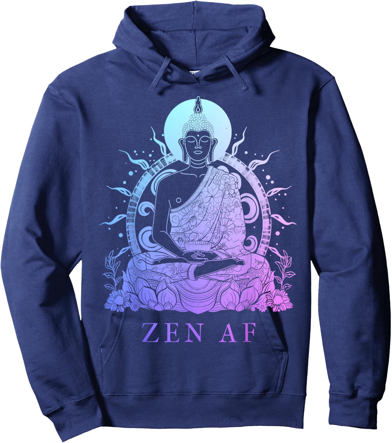 Zen AF Buddha Funny Buddhism Yoga Yogi Buddhist Hoodie - Hoodie | Navy