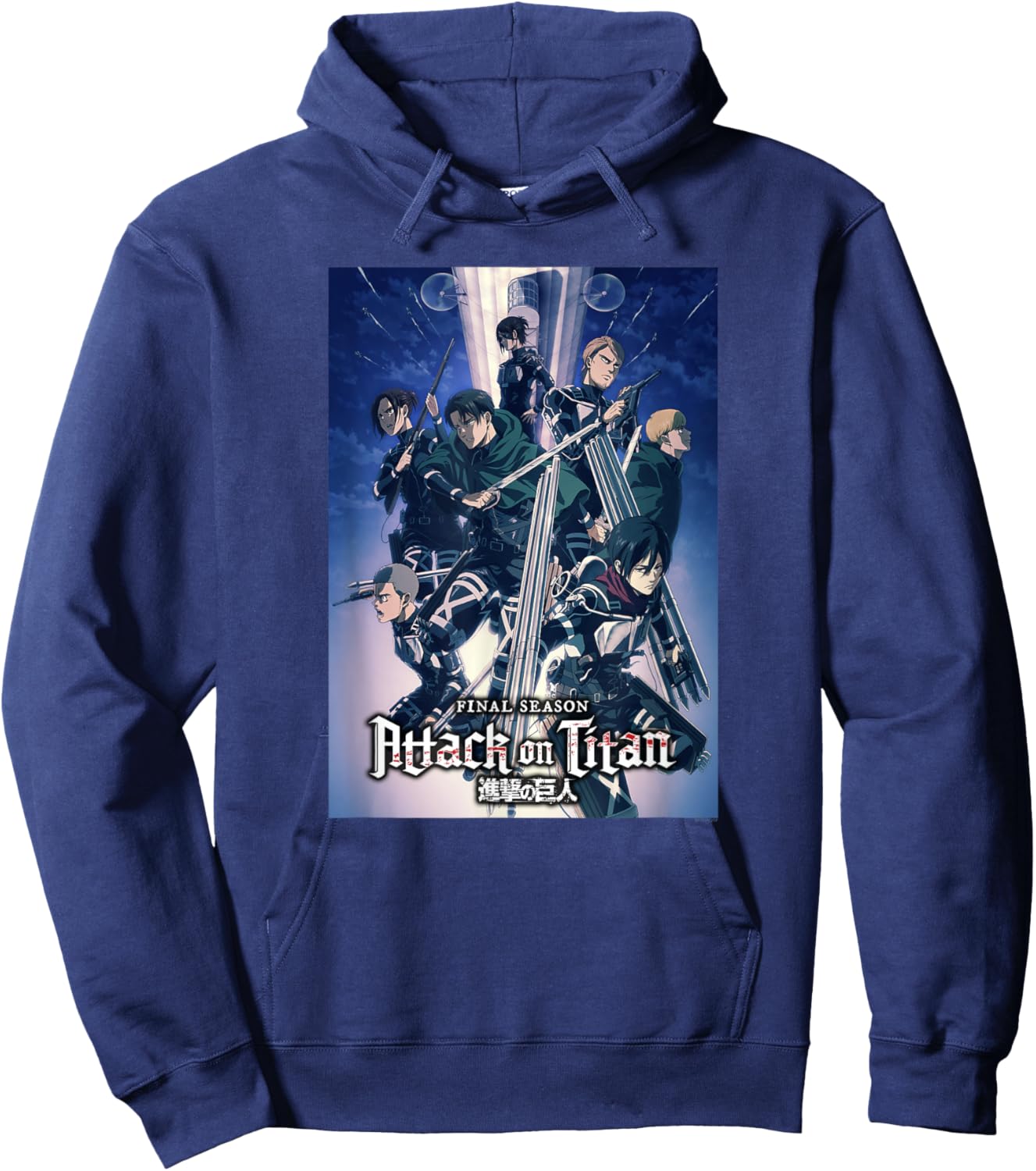 Attack on Titan Season 4 Colorful Key Art with Logo Anime Hoodie - Hoodie | Navy