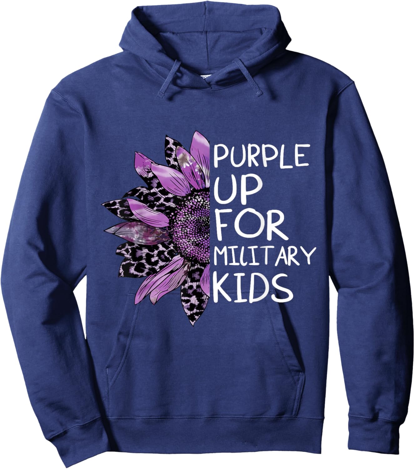 Purple up for military kids Sunflower Military Brats Month Hoodie - Hoodie | Navy