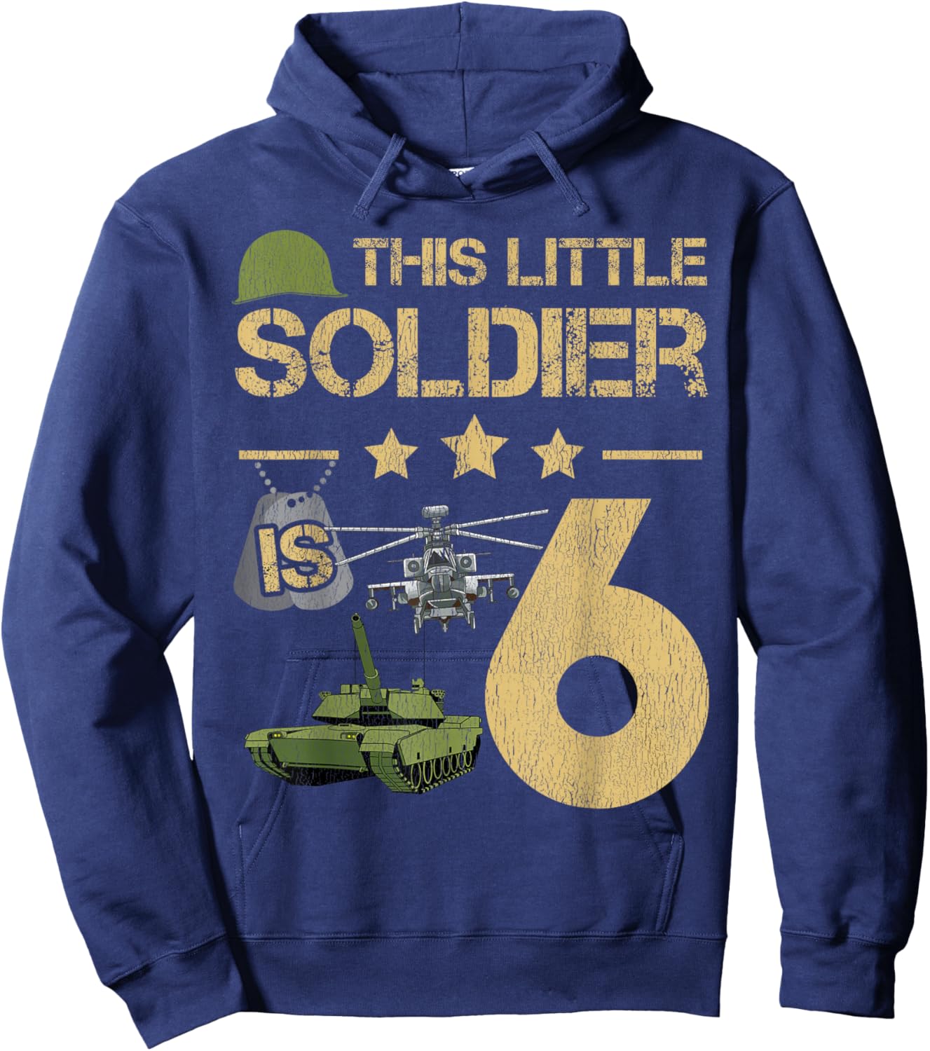 6 Year Old Soldier Birthday Boy 6th Birthday Kids Army Camo Hoodie - Hoodie | Navy