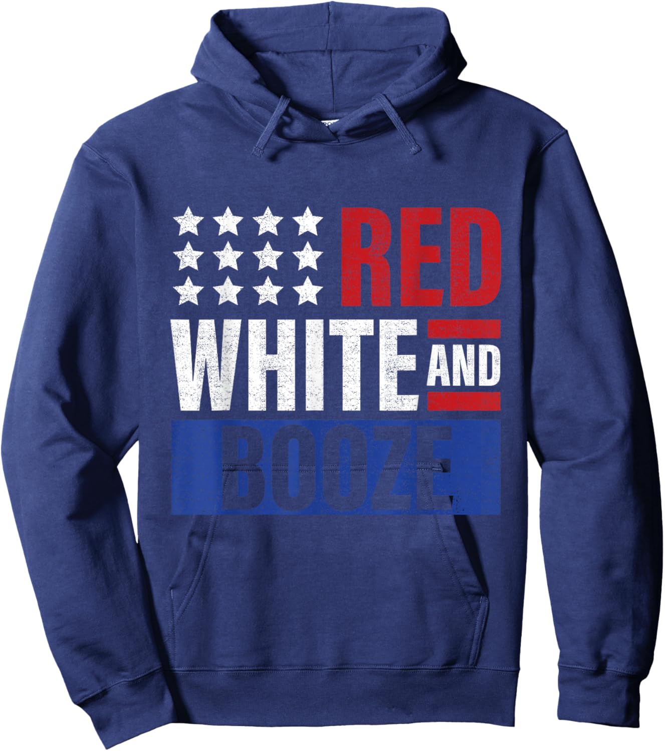 Red White and Booze Shirt Women Men 4th July Drinking Hoodie - Hoodie | Navy
