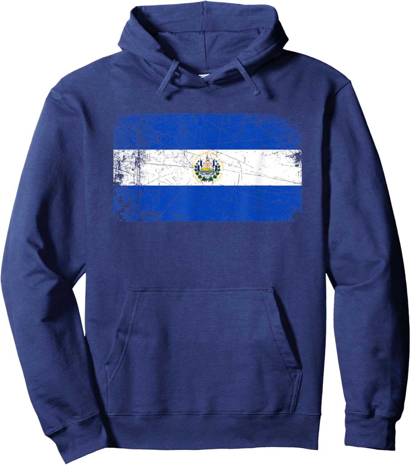 Vintage Made In EL SALVADOR SALVADORAN Flag Gift Hoodie - Hoodie | Navy
