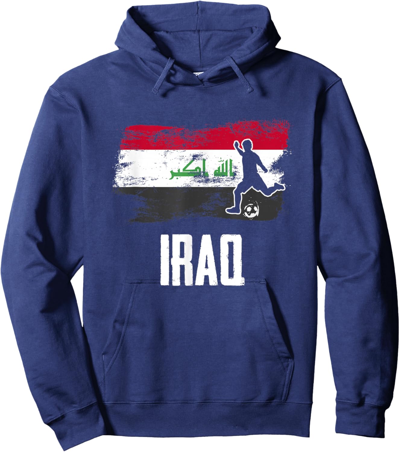 Iraq Flag Jersey Iraqi Soccer Team Iraqi Hoodie - Hoodie | Navy