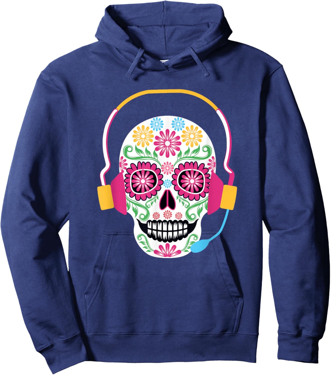 Sugar Skull Headset Day Of The Dead - 911 Dispatcher Hoodie - Hoodie | Navy