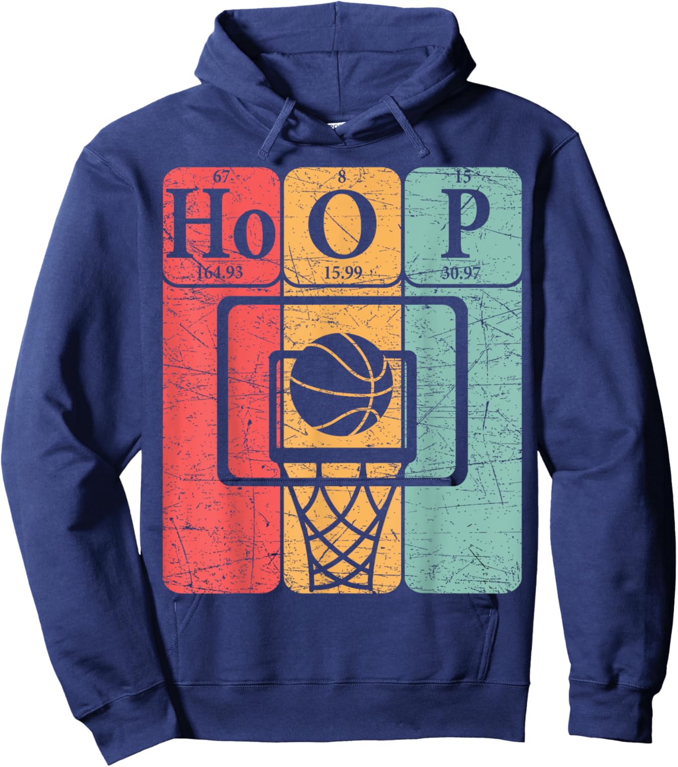Basketball Periodic Table Elements Science Nerd Basketballer Hoodie - Hoodie | Navy