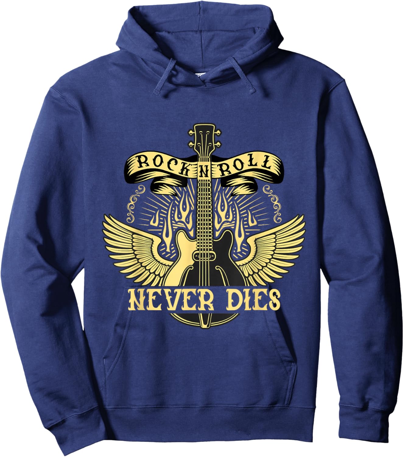 Sock hop costume greaser Babe - Rock N Roll Never Dies Hoodie - Hoodie | Navy