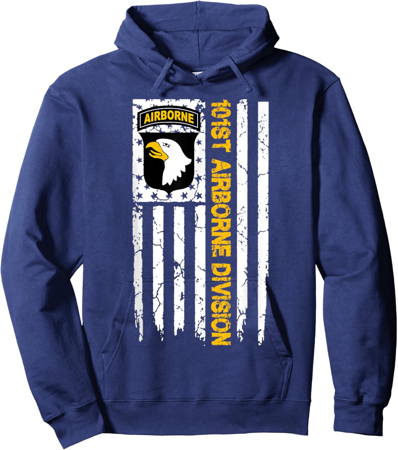 101st Airborne Division US Flag Hoodie - Hoodie | Navy