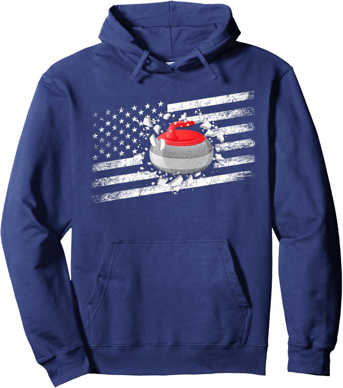 Curling Player Winter Sports Graphic Design - Curling Hoodie - Hoodie | Navy