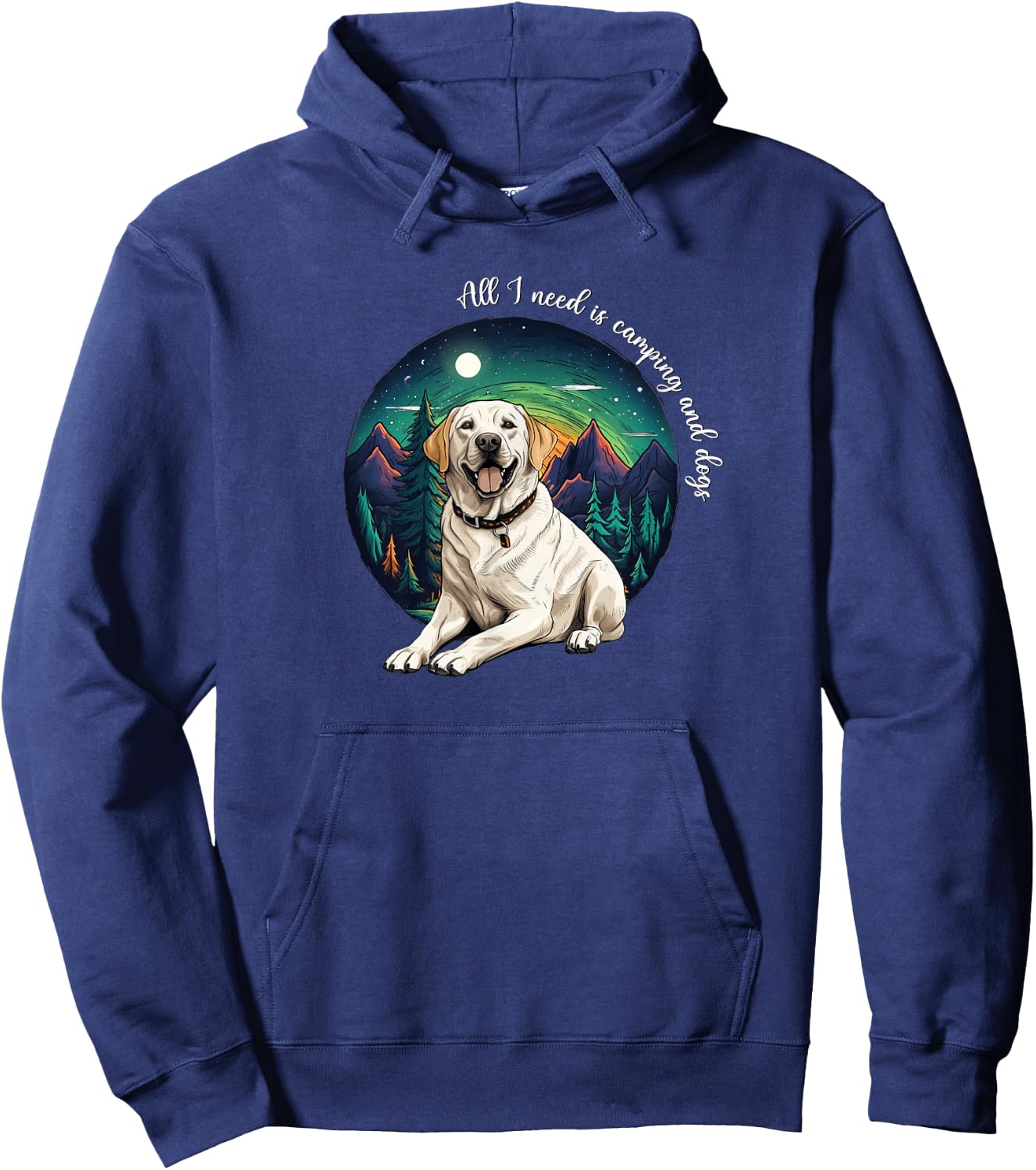 & All I Need Is Camping & Yellow Lab Dog Lover Hoodie - Hoodie | Navy
