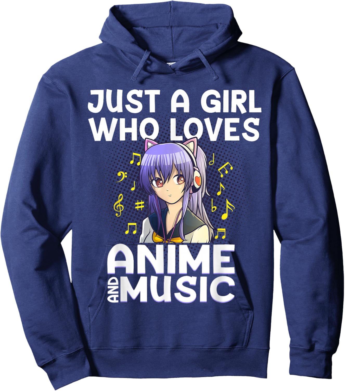 Anime Art Teen Girls Anime Merch Music Anime Lover Small Hoodie - Hoodie | Navy