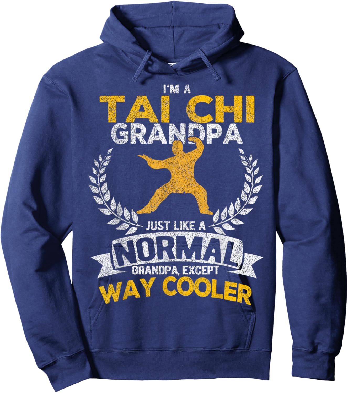 Funny Tai Chi Grandpa Chinese Martial Arts Retro Vintage Hoodie - Hoodie | Navy