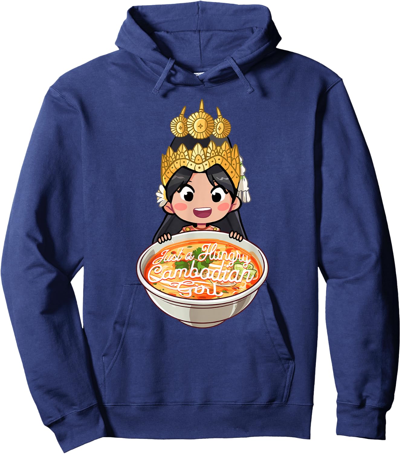 Cute Khmer Cambodian Apsara Dancer Reamker Design Hoodie - Hoodie | Navy