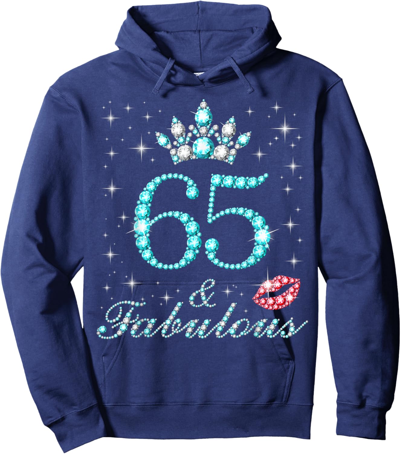 65 & Fabulous 65 Years Old Queen's Birthday Cute Hoodie - Hoodie | Navy