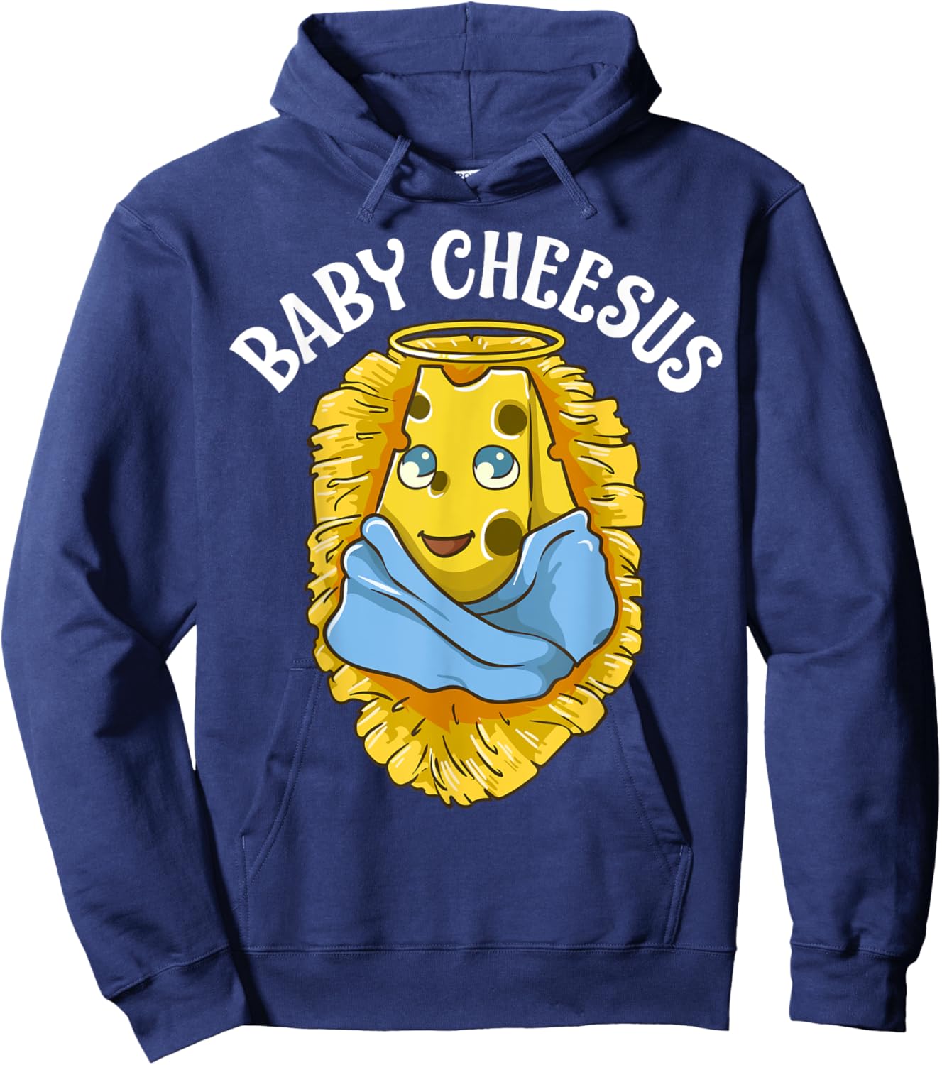 Baby Cheesus Christmas Christ Jesus Cheese Christian Meme Hoodie - Hoodie | Navy