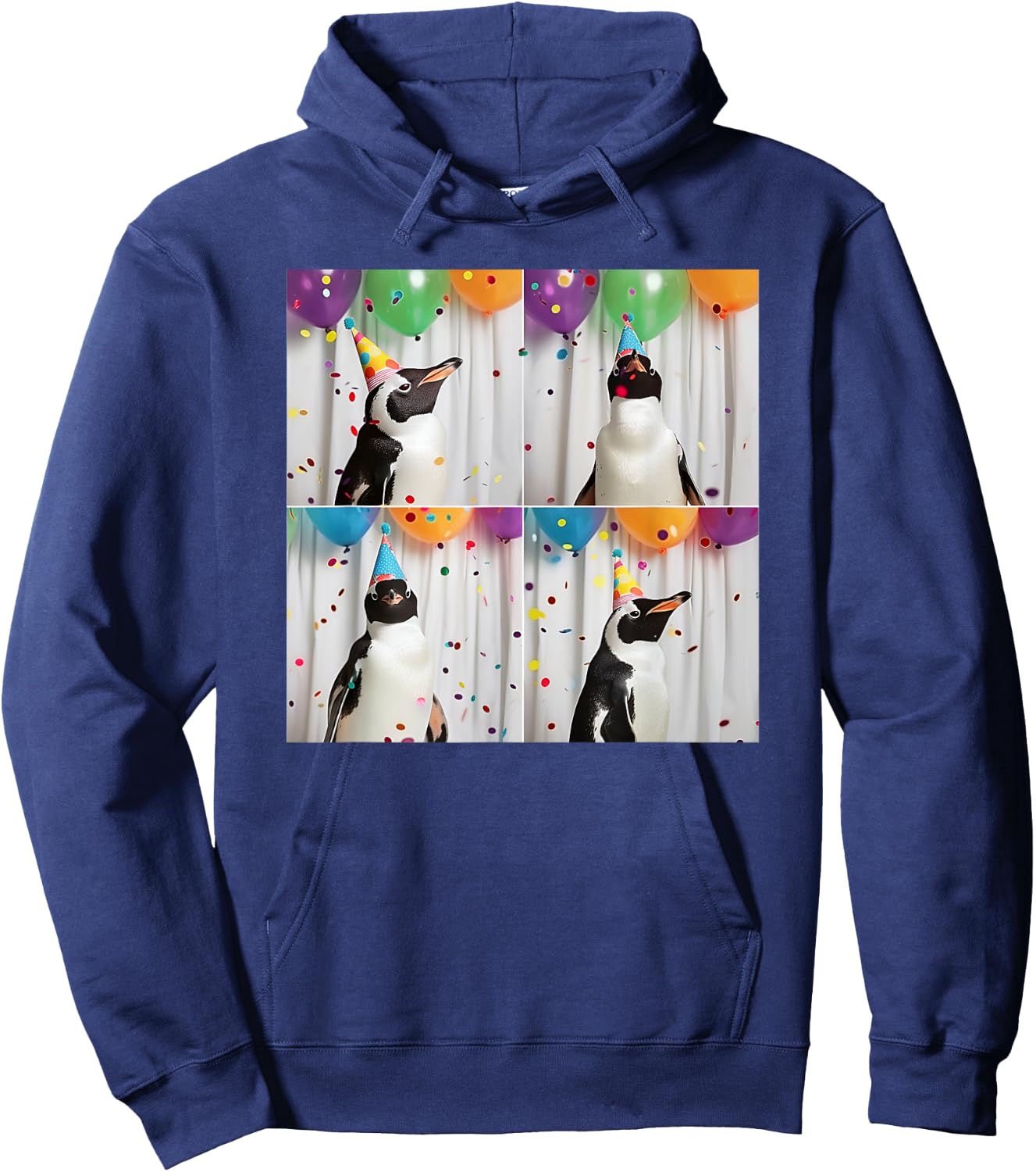 Penguin Face Zoo Animal Party Funny Bird Penguin Birthday Hoodie - Hoodie | Navy
