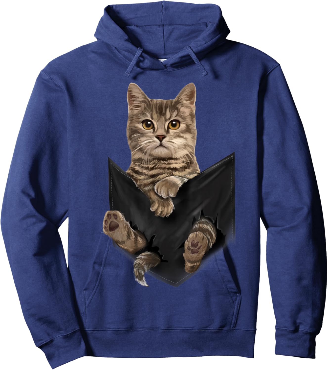 Brown Cat Sits in Pocket Cats Shirt Gifts Hoodie - Hoodie | Navy