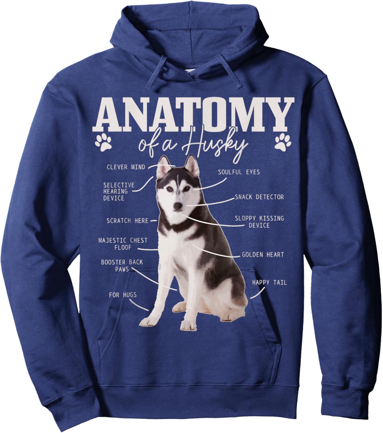 Anatomy Of A Siberian Husky Funny Cute Dog Husky Mom Dad Hoodie - Hoodie | Navy