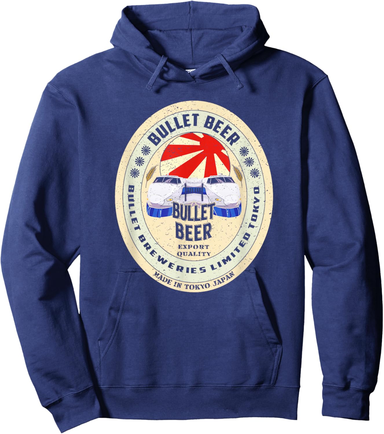 Bullet Train Shinkansen Beer Tokyo Japan Hoodie - Hoodie | Navy