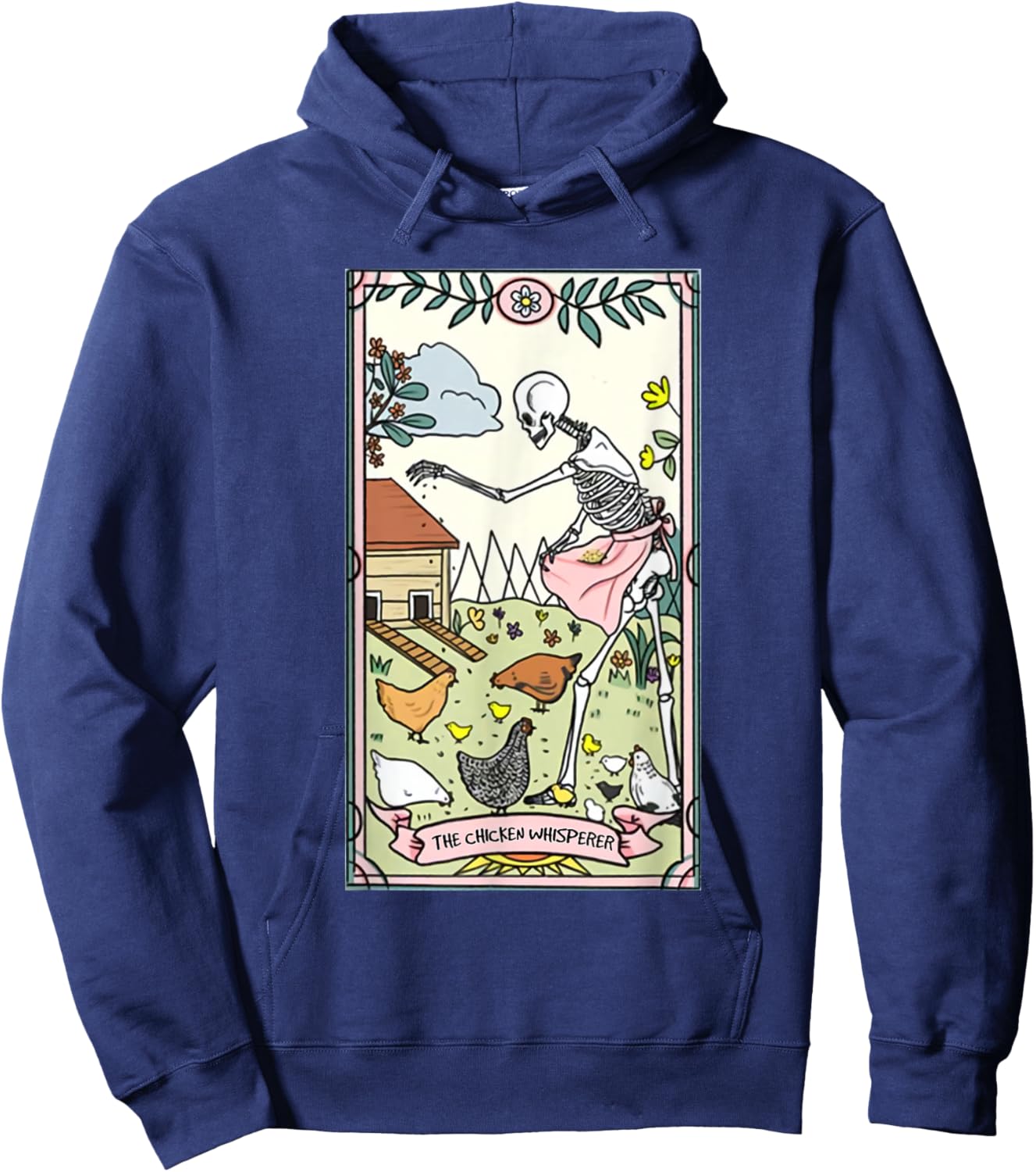 The Chicken Whisperer Tarot Card Crazy Chicken Lady Farmer Hoodie - Hoodie | Navy
