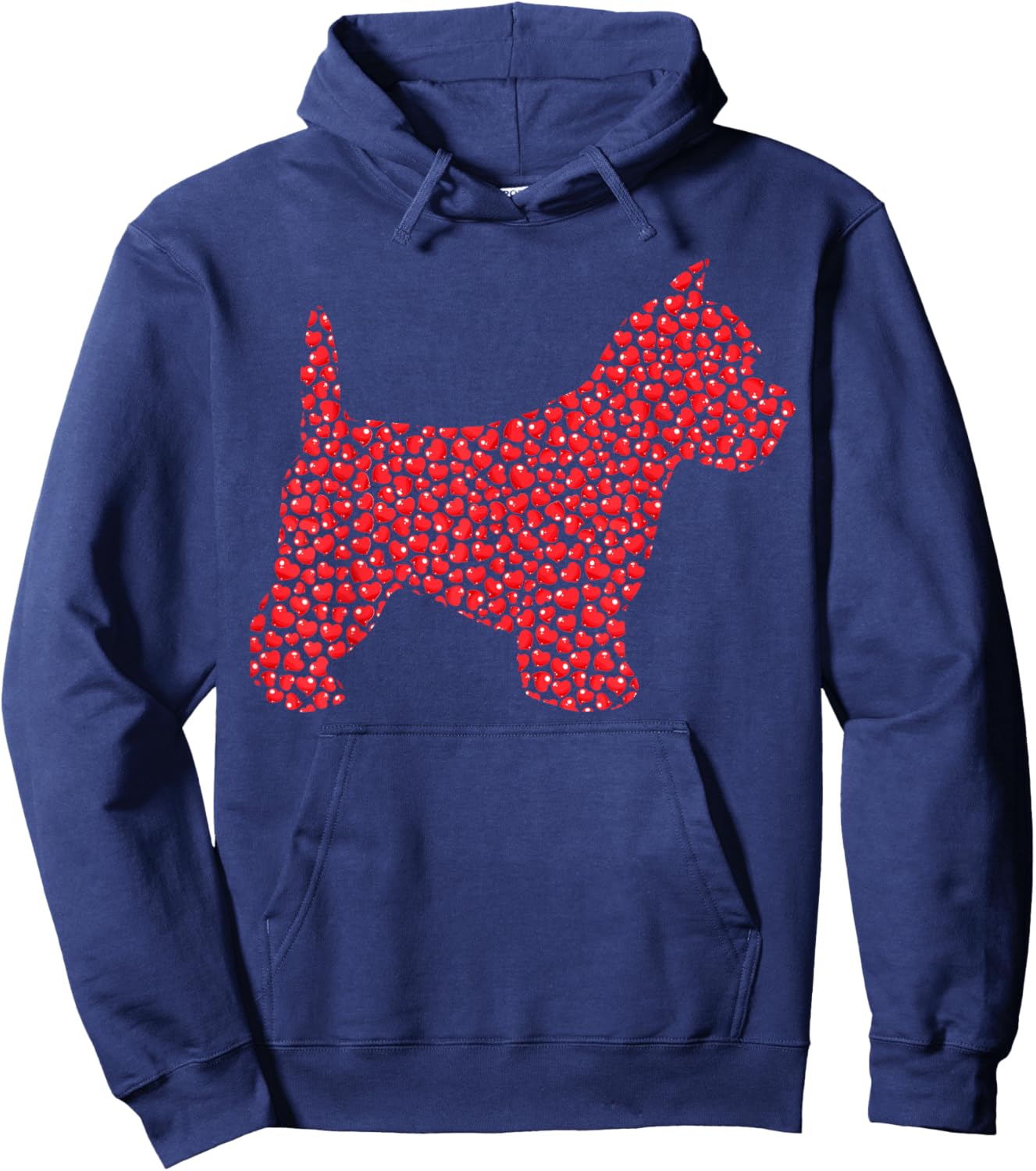 Funny Westie Dog Lover Hearts Love Westie Valentine Hoodie - Hoodie | Navy