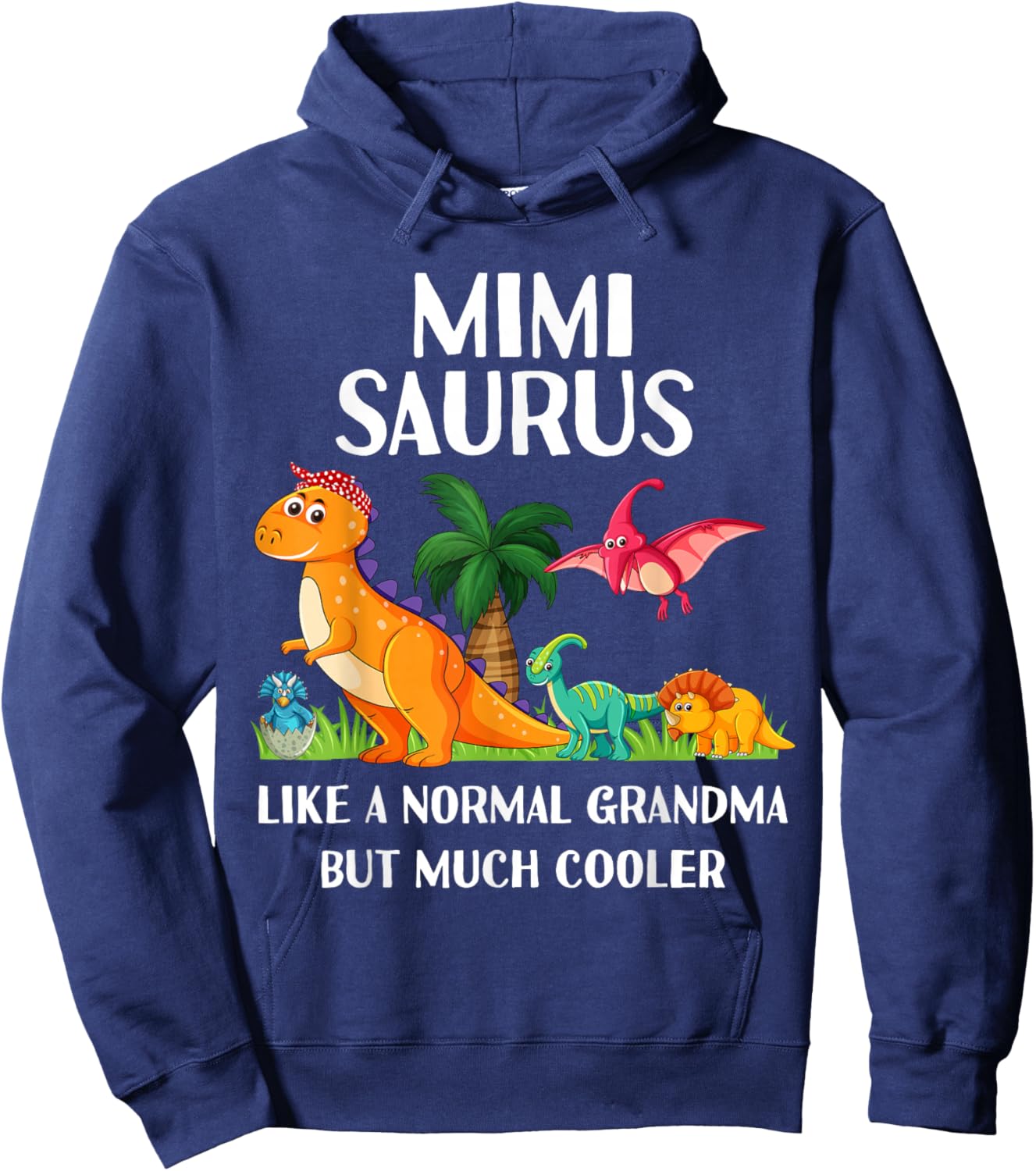 Mimisaurus Mimi Grandma Saurus Women Dinosaur Matching Hoodie - Hoodie | Navy