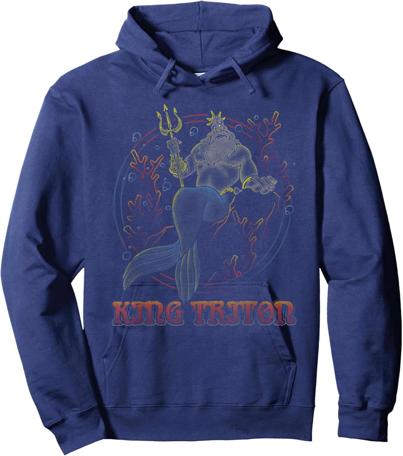 Disney The Little Mermaid King Triton Coral Circle Throne Hoodie - Hoodie | Navy
