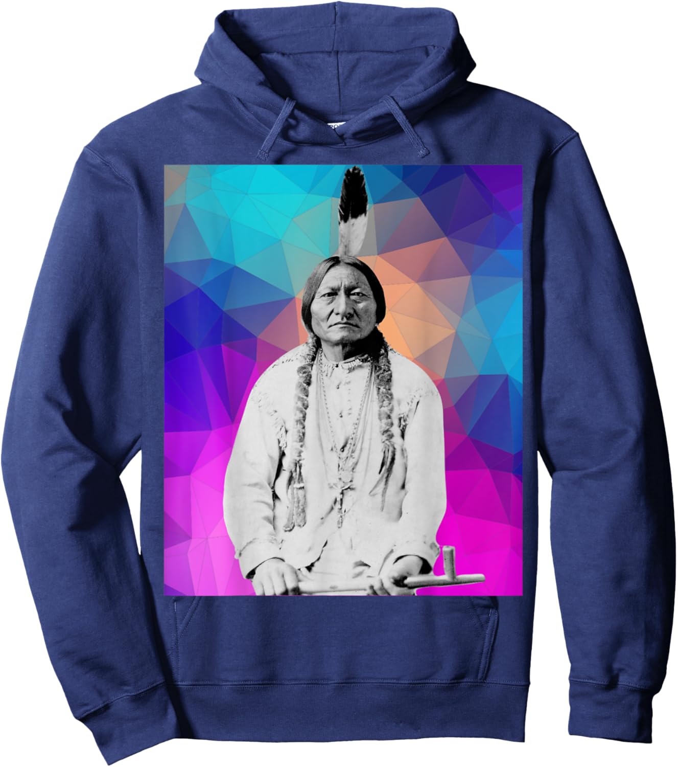 Sitting Bull Native American Indian Chief Lakota Sioux Pride Hoodie - Hoodie | Navy