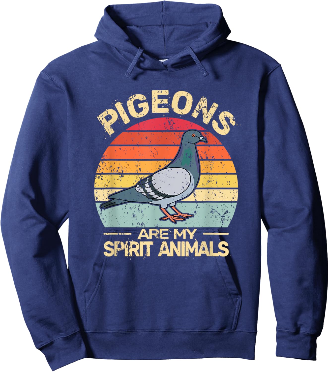 Pigeons are my Spirit Breeder Vintage Doves Retro Pigeon Hoodie - Hoodie | Navy