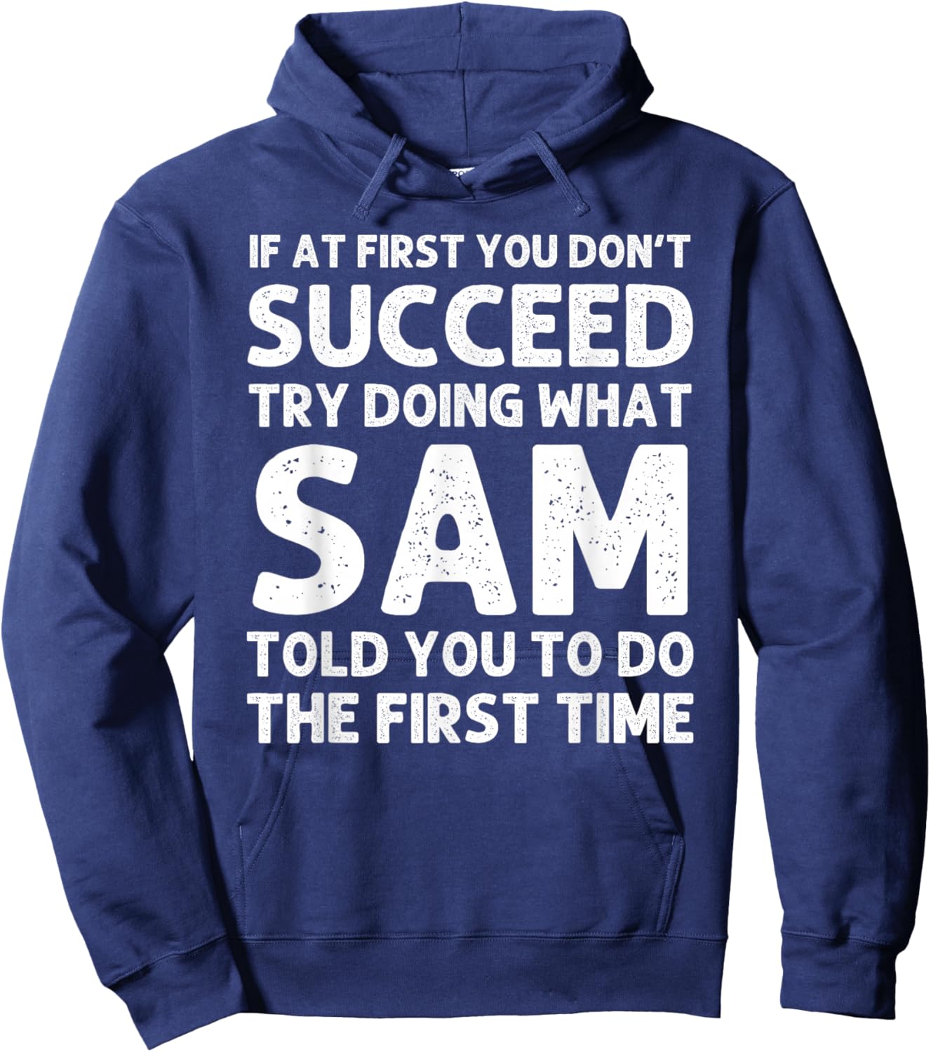 SAM Name Personalized Birthday Funny Christmas Joke Hoodie - Hoodie | Navy