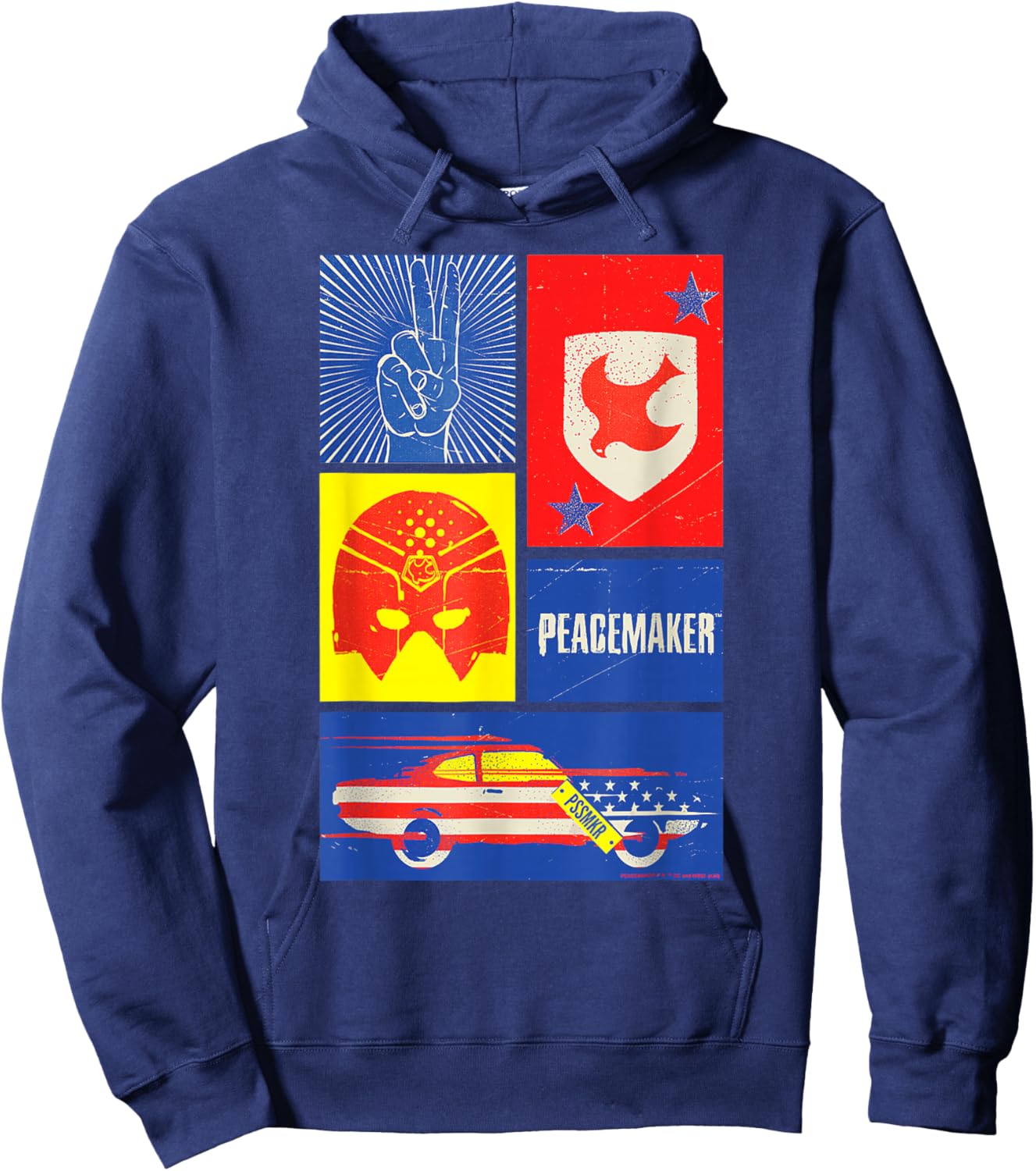 Peacemaker Sign, Shield, Helmet and Car Hoodie - Hoodie | Navy