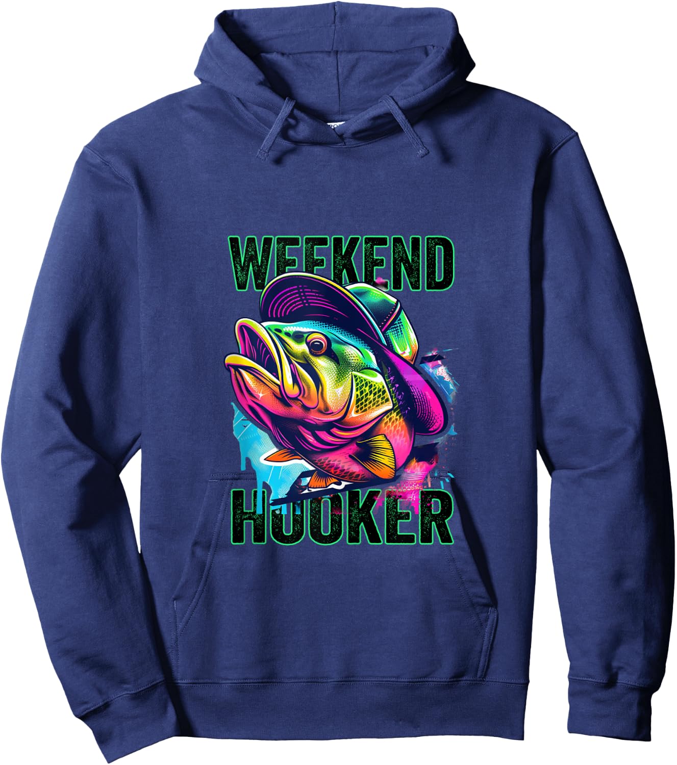 Weekend Hooker Colorful Fishing Hoodie - Hoodie | Navy