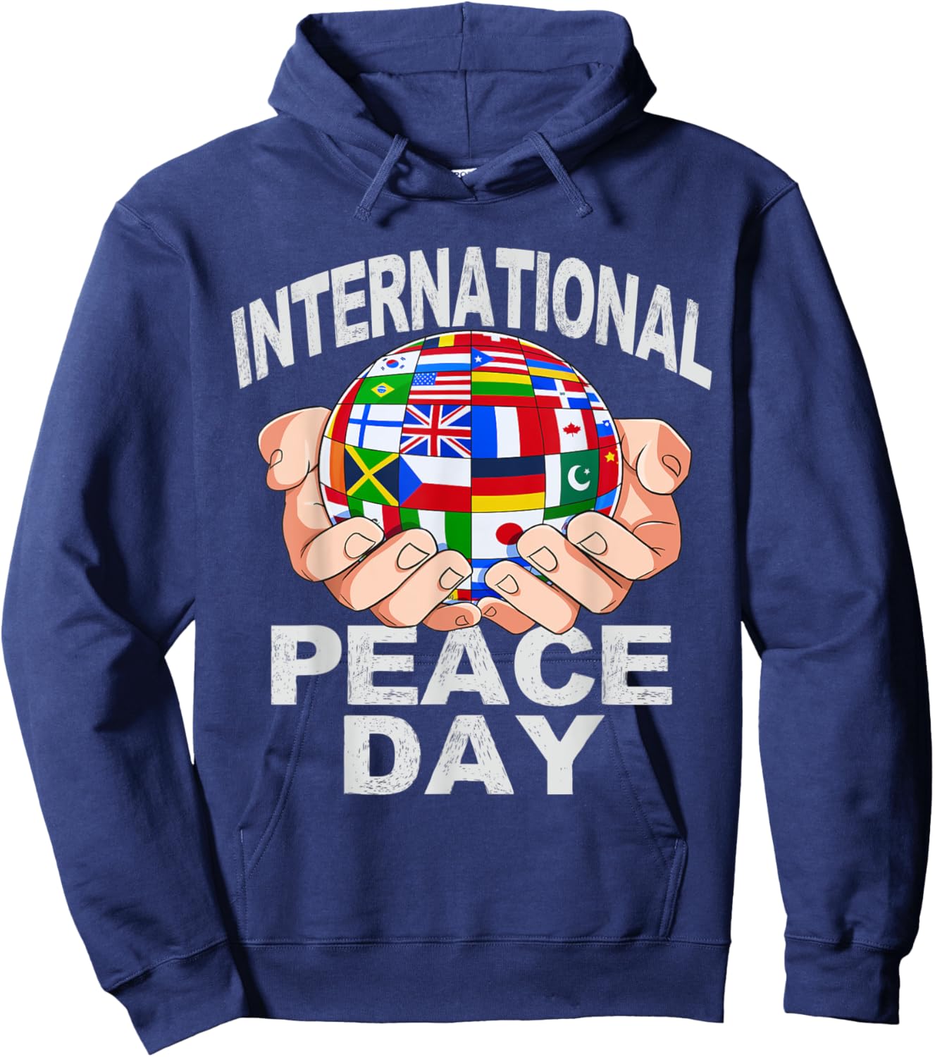 International World Peace Day National Flags United Hoodie - Hoodie | Navy