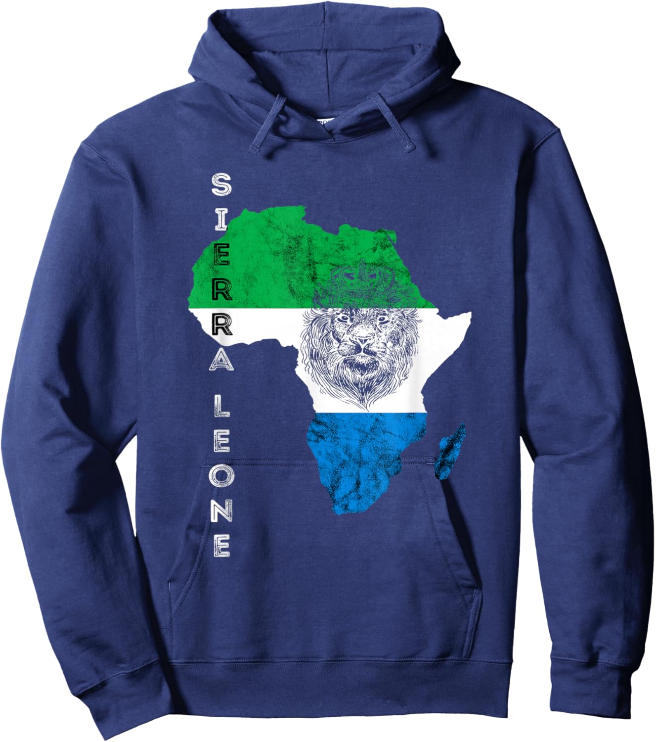 Sierra Leone Map Flag of Sierra Leonean Pride Roots Hoodie - Hoodie | Navy